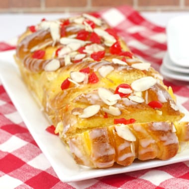 Japanese Condensed Milk Bread with Cherries and Almonds