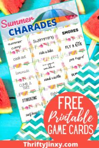 Free Printable Summer Charades Game Cards - Thrifty Jinxy