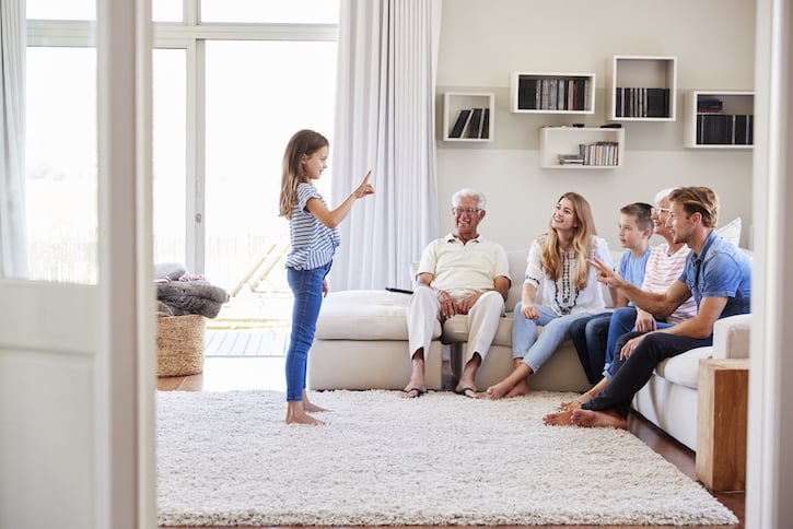 Family Playing Charades