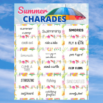 Summer Charades Cards
