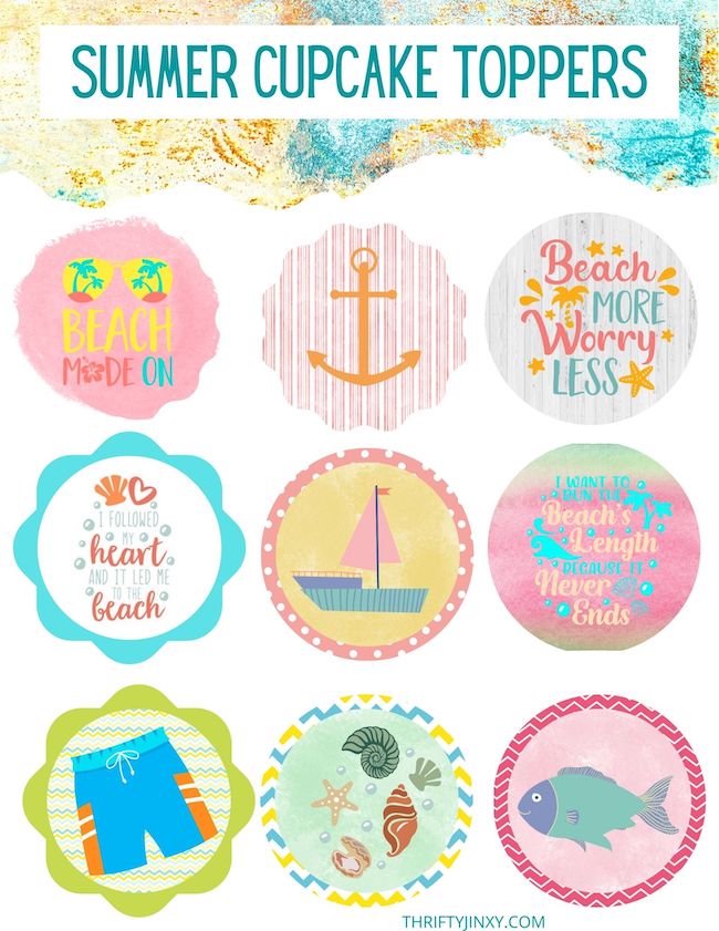 Summer Cupcake Toppers