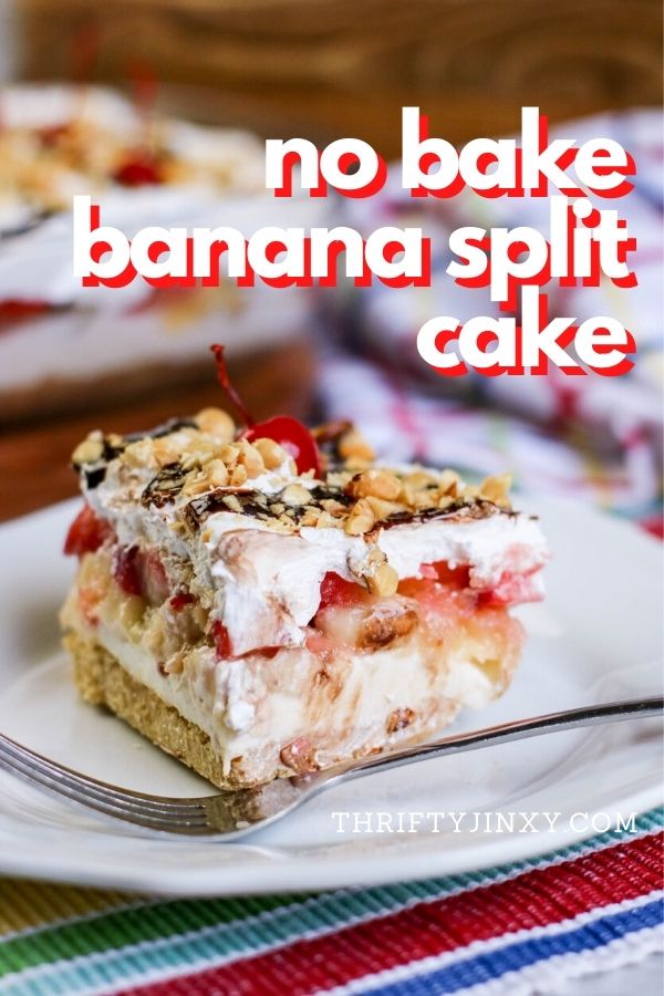 No Bake Banana Split Cake Recipe