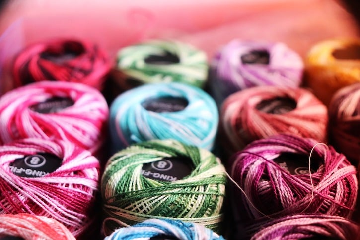 spools of colorful embroidery thread