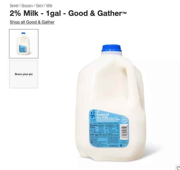 Good Gather Milk at Target