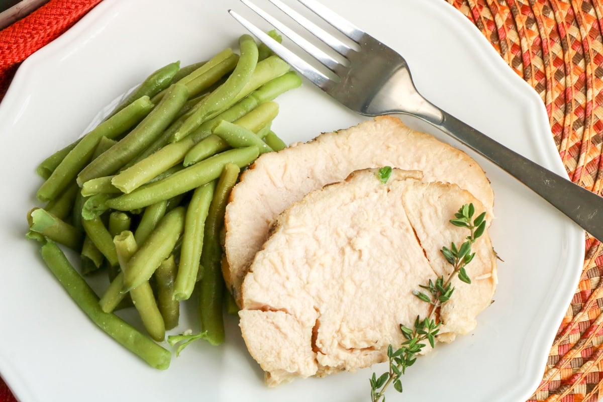 Slow Cooker Turkey Breast with green beans.