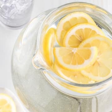 Lemon Infused Water in Pitcher