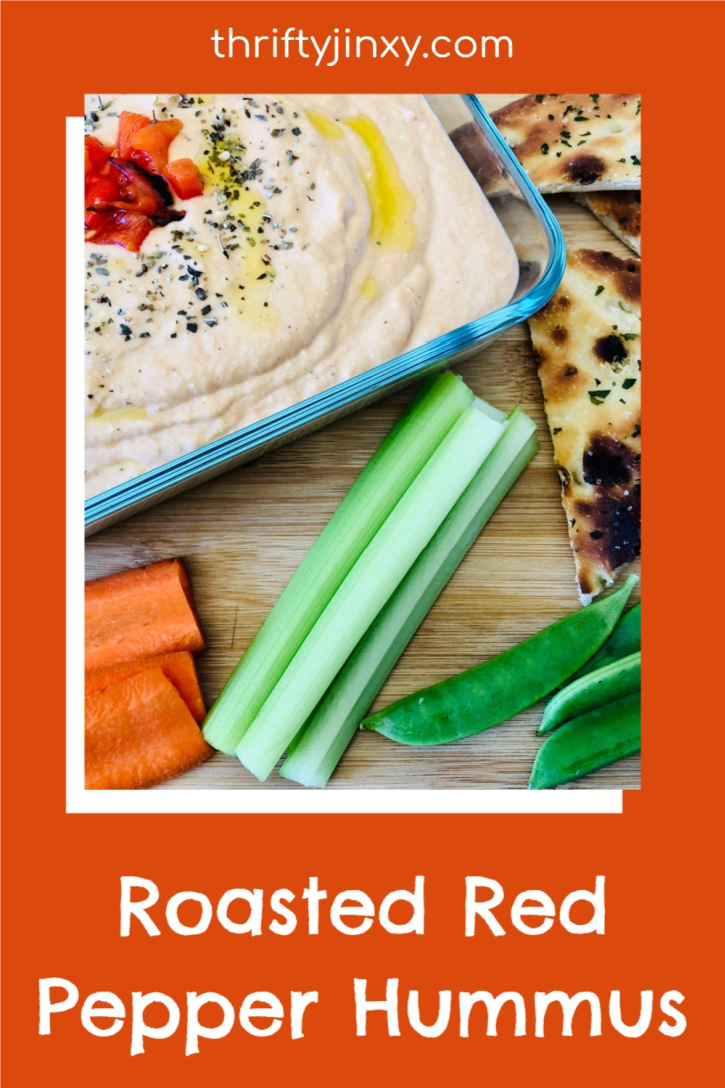 Roasted Red Pepper Hummus Recipe Thrifty Jinxy