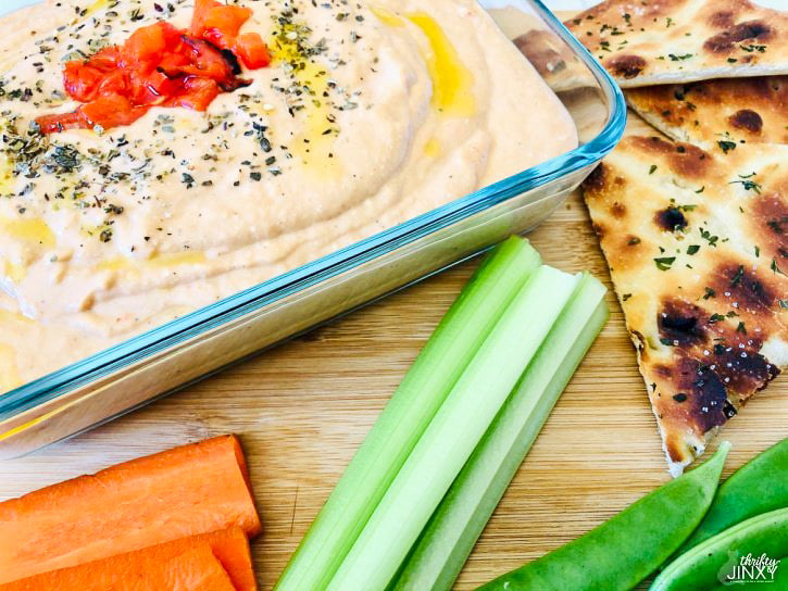 Roasted Red Pepper Hummus with Vegetables