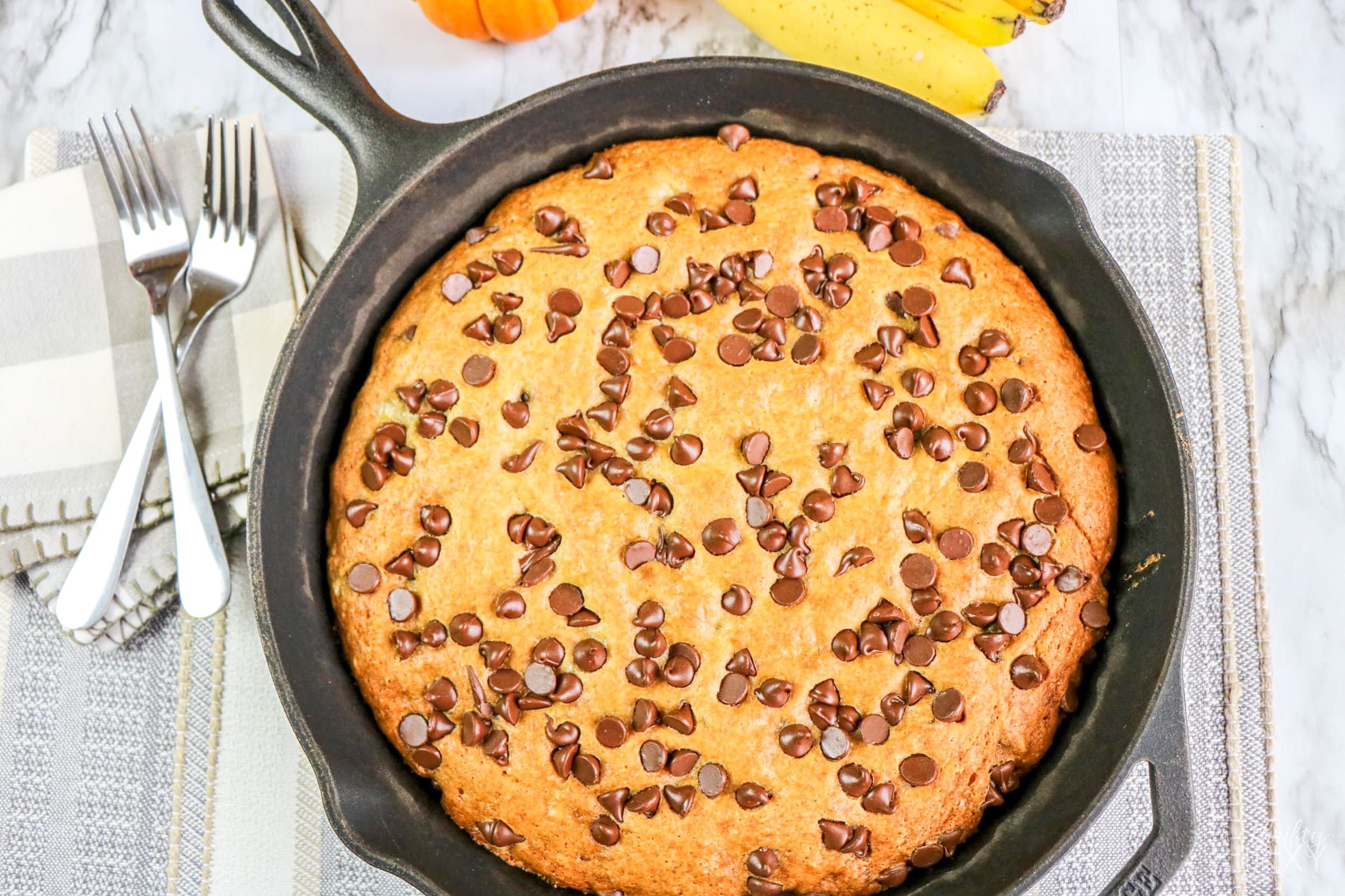 Cast Iron Chocolate Chip Banana Bread - Cast Iron Skillet Cooking