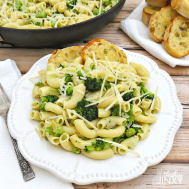Elbow Macaroni with Broccoli Parmesan and Garlic