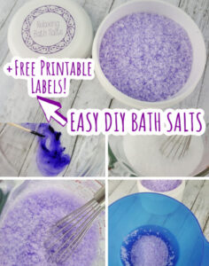 DIY Relaxing Bath Salts with Free Printable Labels - Thrifty Jinxy