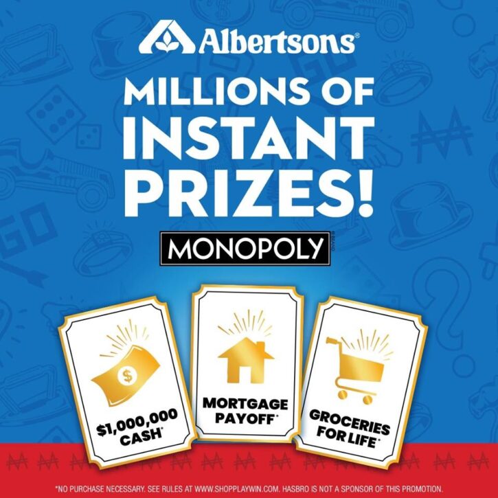 Play the Shop, Play, Win! Monopoly Game at Albertsons ...