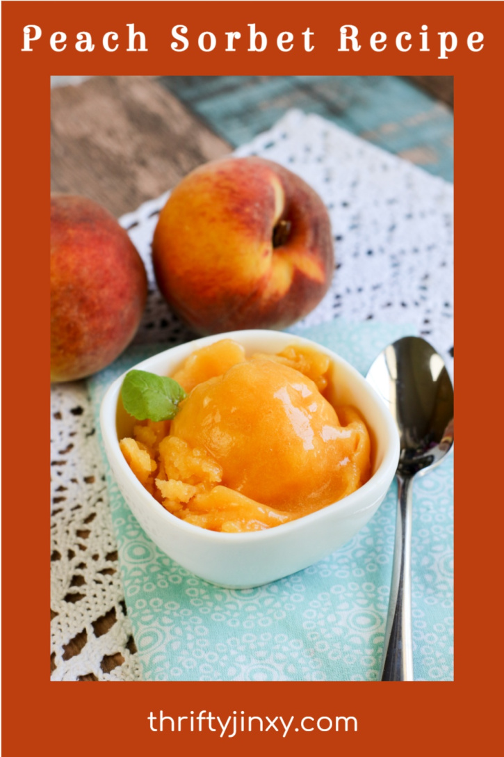 Easy Peach Sorbet Recipe Thrifty Jinxy