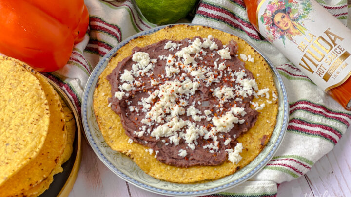 Refried Black Bean Tostadas