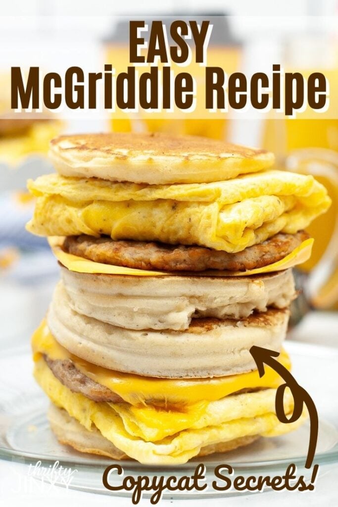 McGriddle sandwich with pancakes, sausage and cheese.