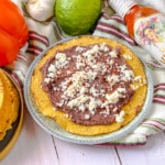 Refried Black Bean Tostada with Queso Fresco
