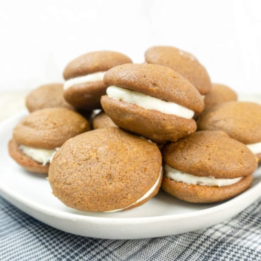 Pumpkin Whoopie Pies with Maple Cream Filling.