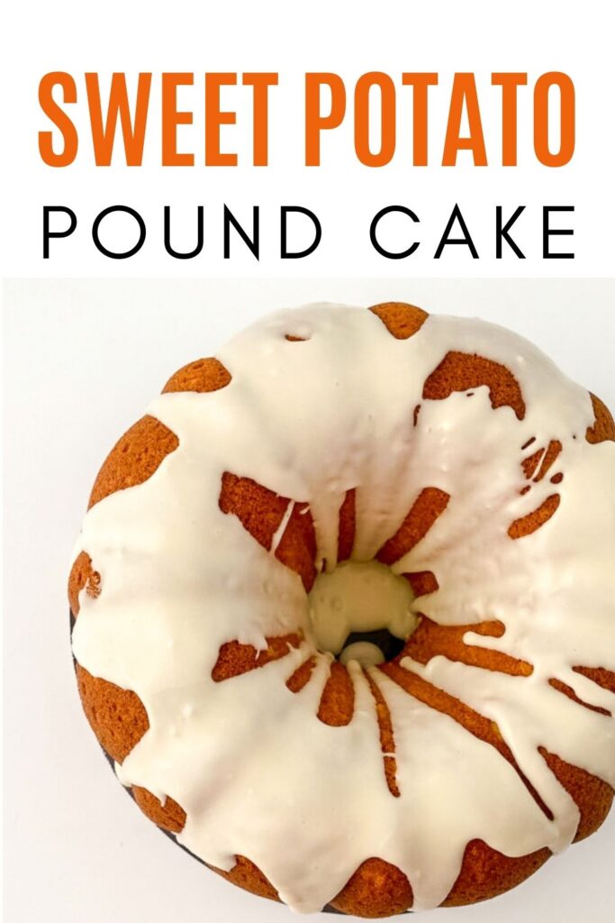 SWEET POTATO POUND CAKE IN BUNDT PAN WITH GLAZE