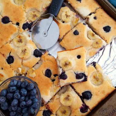 Blueberry Banana Sheet Pan Pancakes