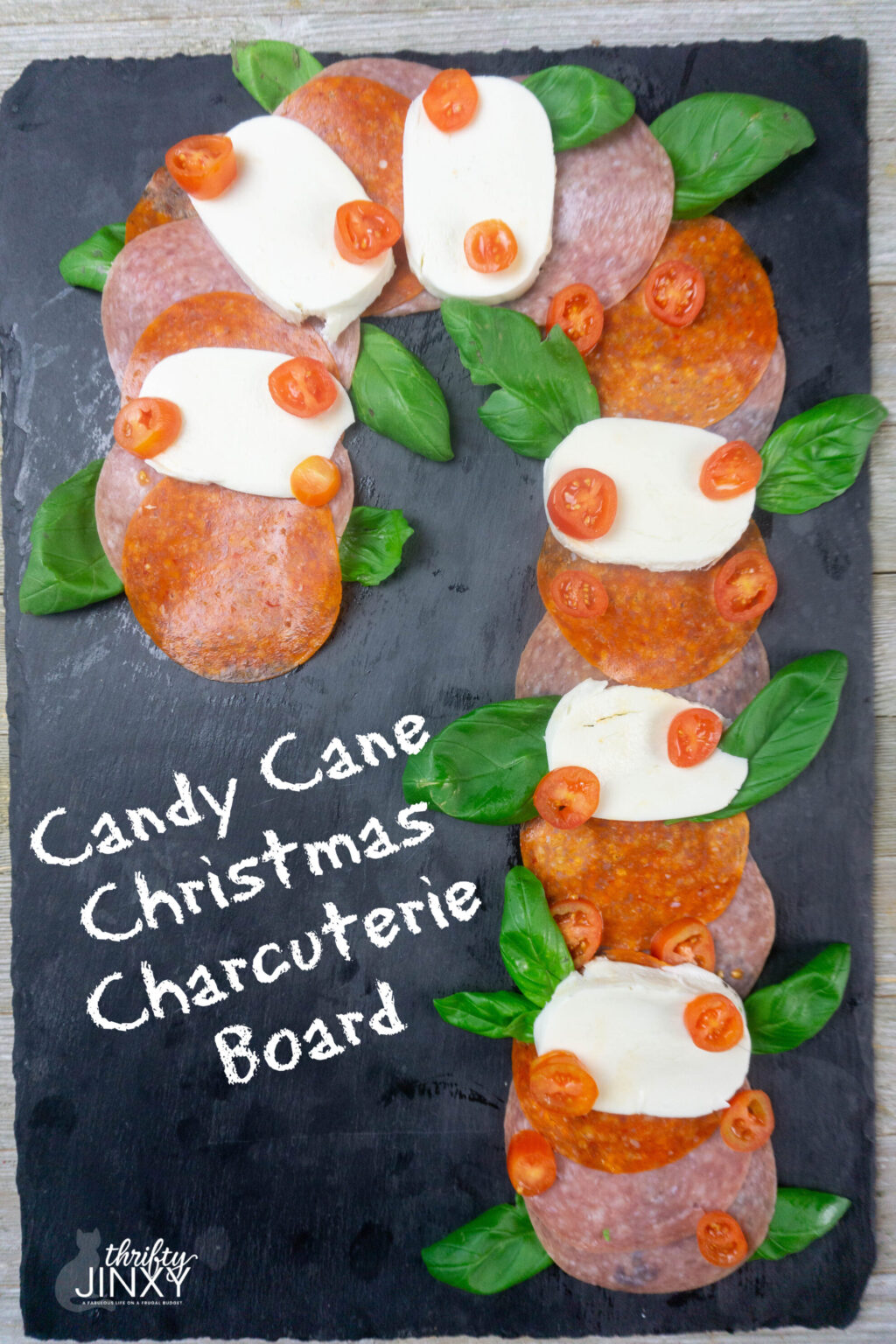 How to Make a Candy Cane Christmas Charcuterie Board - Thrifty Jinxy