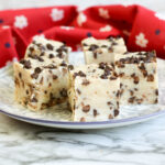 plate full of cookie dough fudge