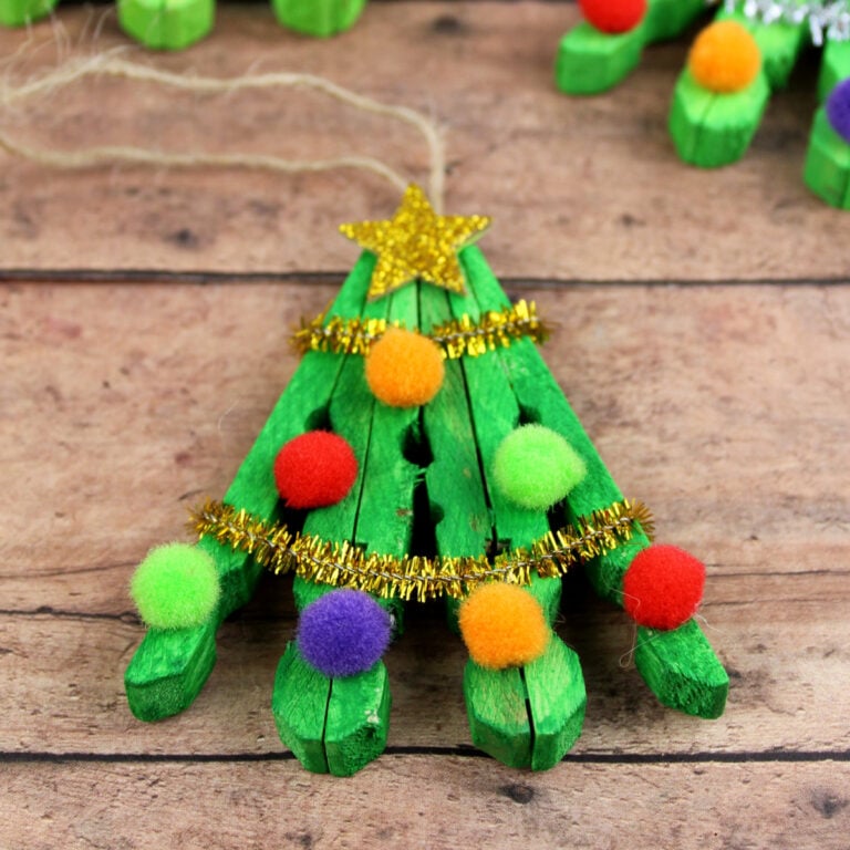 DIY Clothespin Christmas Tree Ornament Craft Thrifty Jinxy