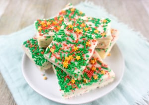 Sugar Cookie Fudge on Plate