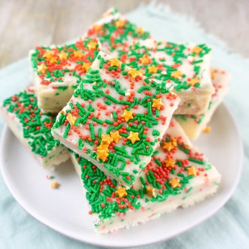 Sugar Cookie Fudge on Plate