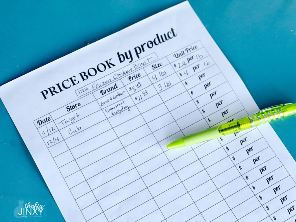 How to Make a Grocery Price Book - Thrifty Jinxy