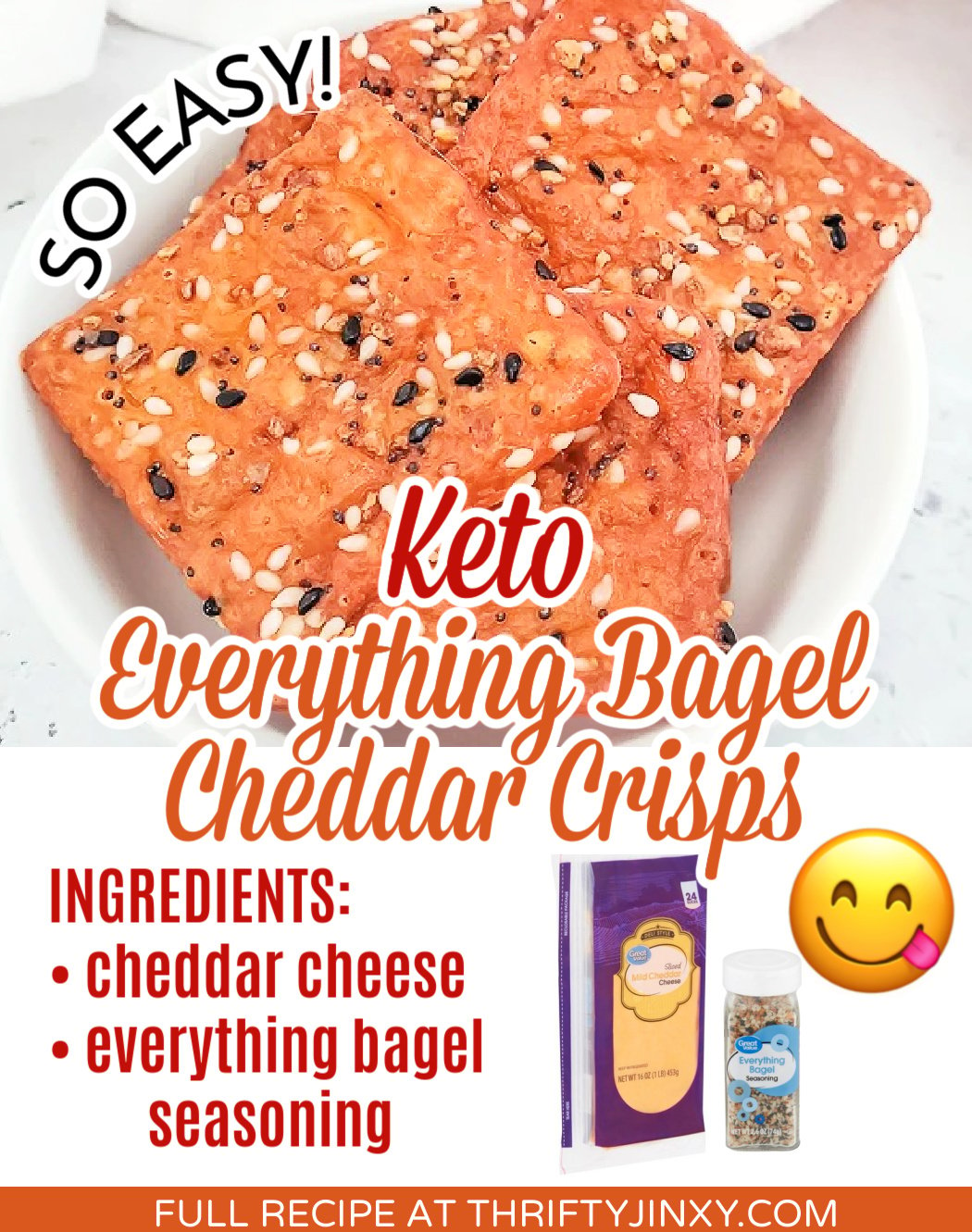 Keto Everything Bagel Cheddar Crisps with Ingredient Photos