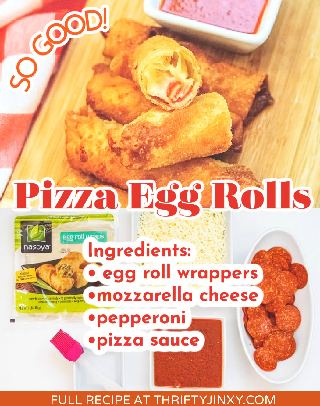 Pizza Egg Rolls Recipe with Ingredients