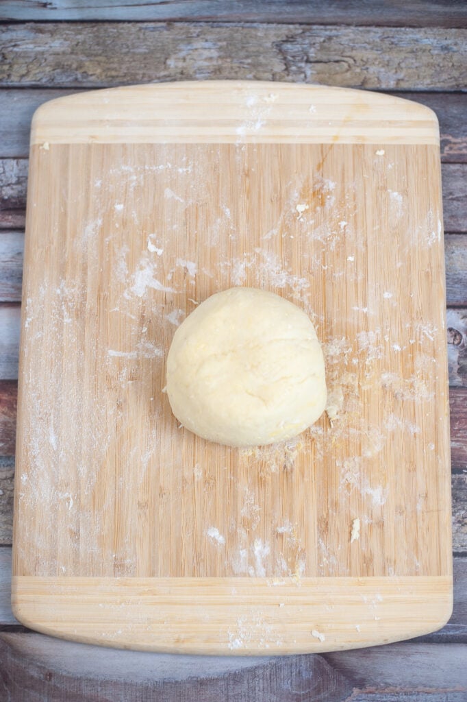 making the gnocchi dough into a ball