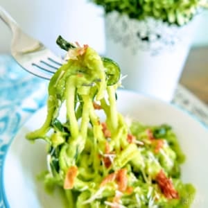 Creamy Avocado Zoodles with Fork