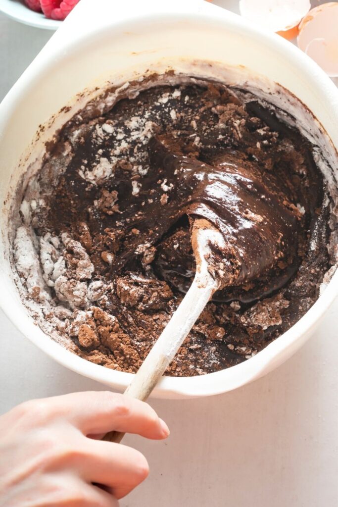 Mixing Brownie Batter