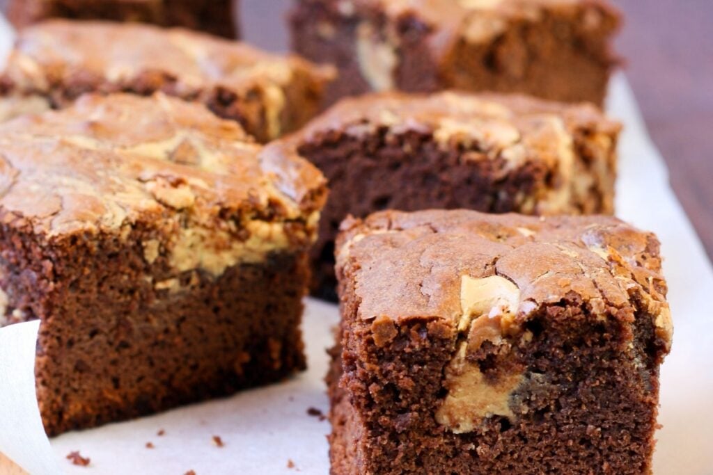 Peanut Butter Brownies on Plate