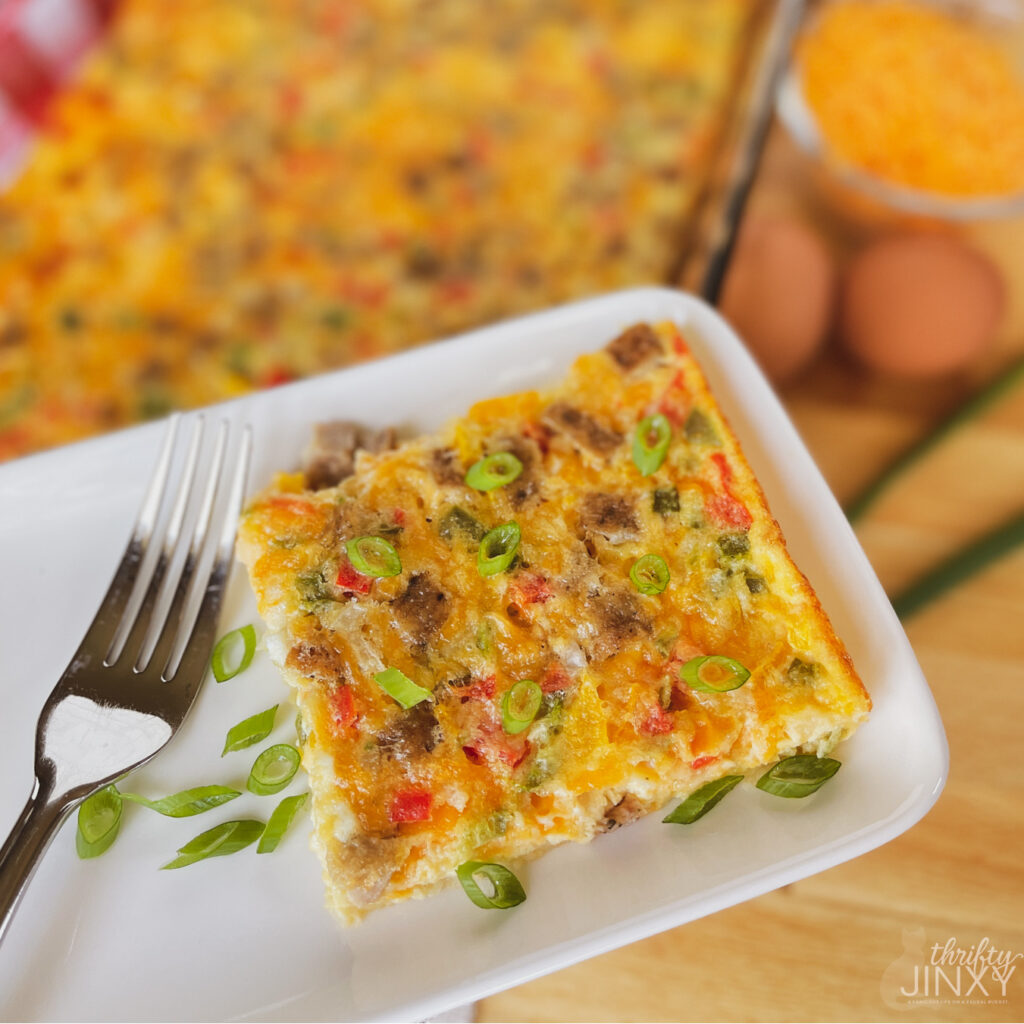 Cheesy Sausage and Pepper Quiche Recipe Thrifty Jinxy