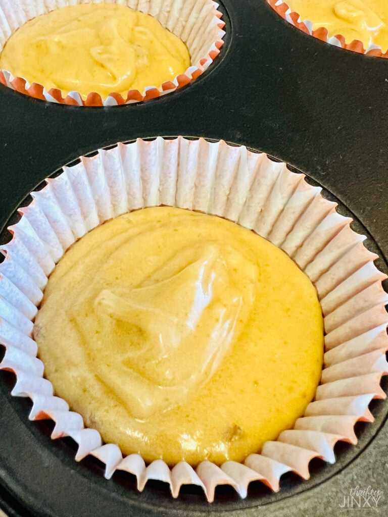 Pecan Pie Muffin Batter in Muffin Cup