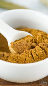 Homemade Pumpkin Pie Spice in Bowl with Spoon
