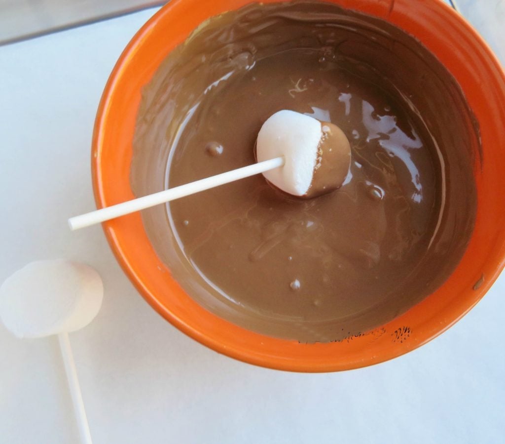 Dipping Marshmallows in Chocolate