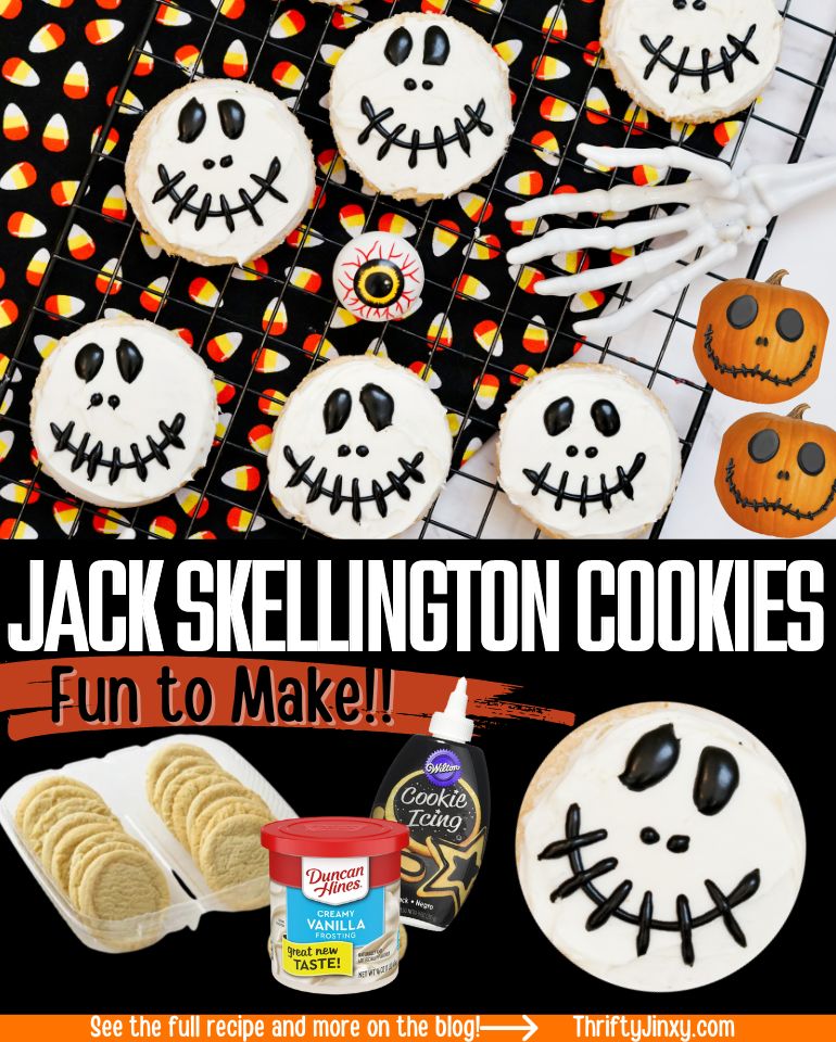 Jack Skellington Cookies with Ingredients
