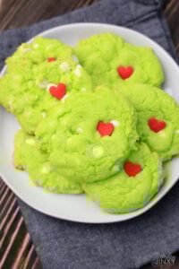 Grinch White Chocolate Chip Cookies