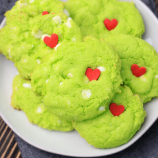 Grinch White Chocolate Chip Cookies