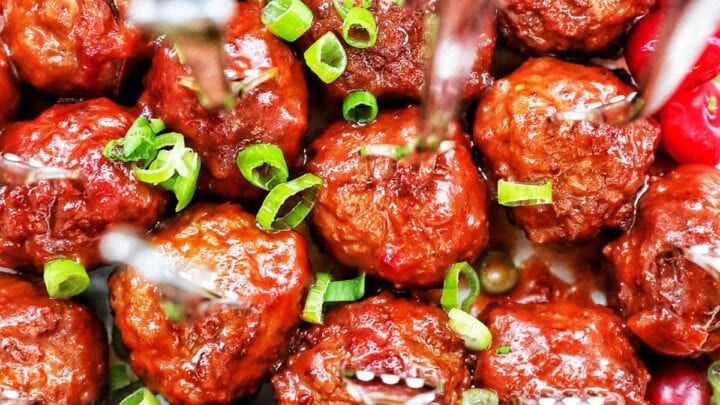 Image for Cranberry meatballs recipe - the perfect holiday party appetizer