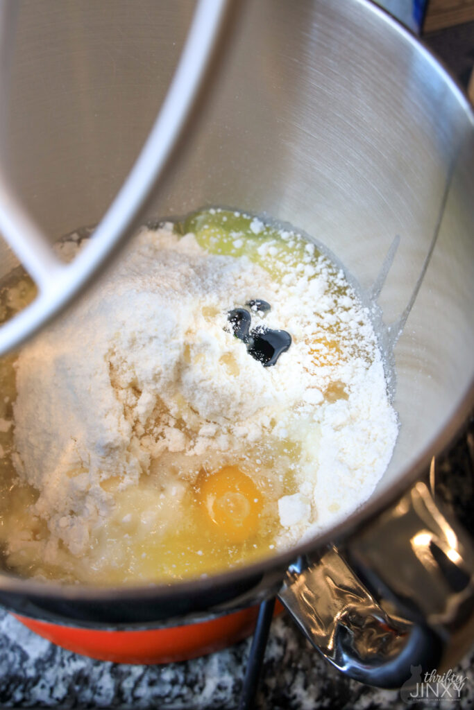 Mixing Grinch Cookie Dough