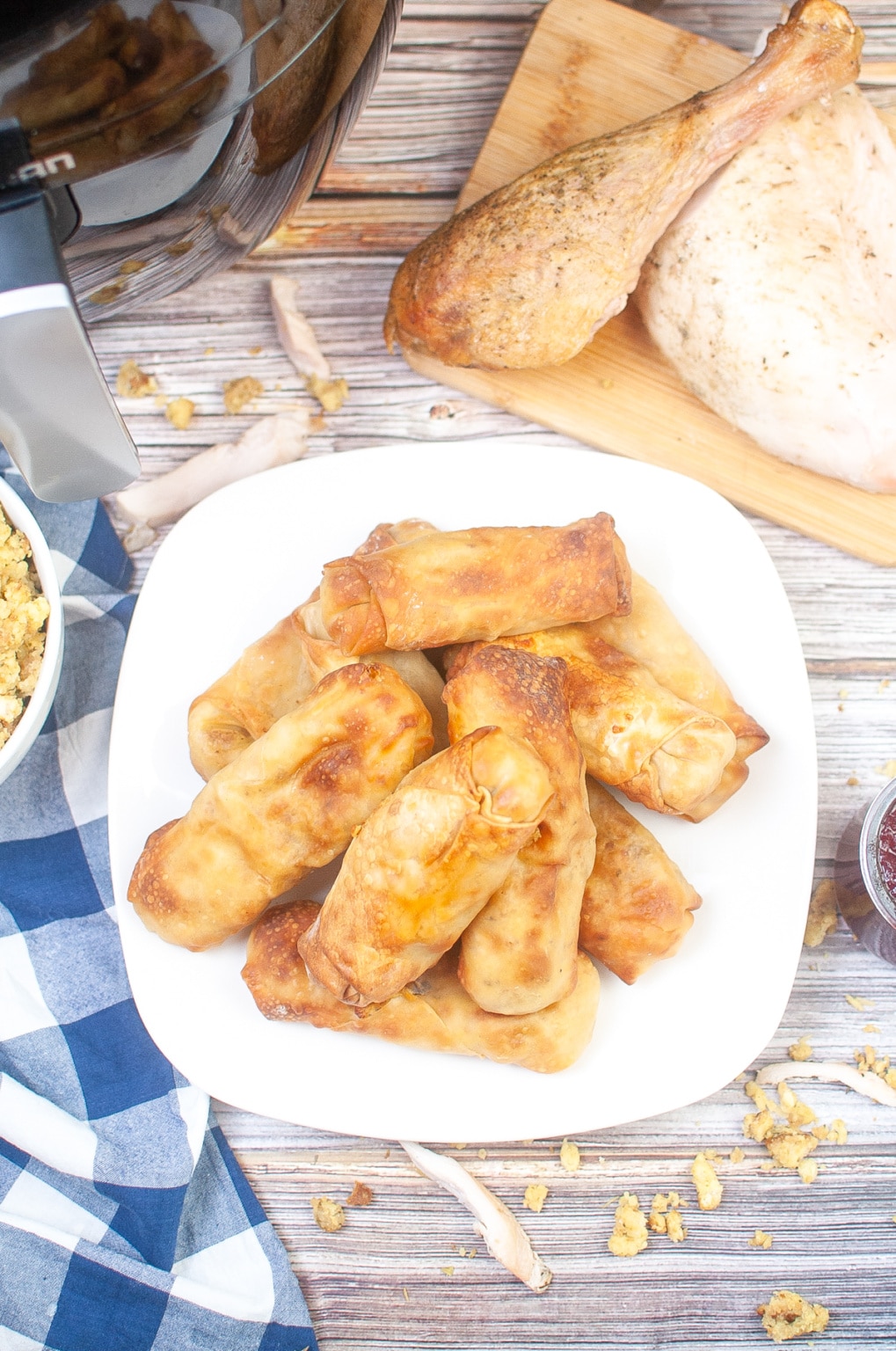 Thanksgiving Leftover Eggroll Recipe Turkey, Stuffing and Mashed