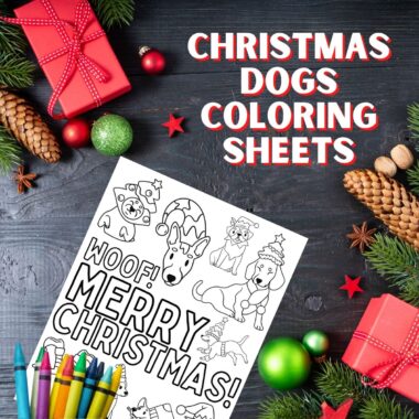 CHRISTMAS DOG COLORING SHEETS
