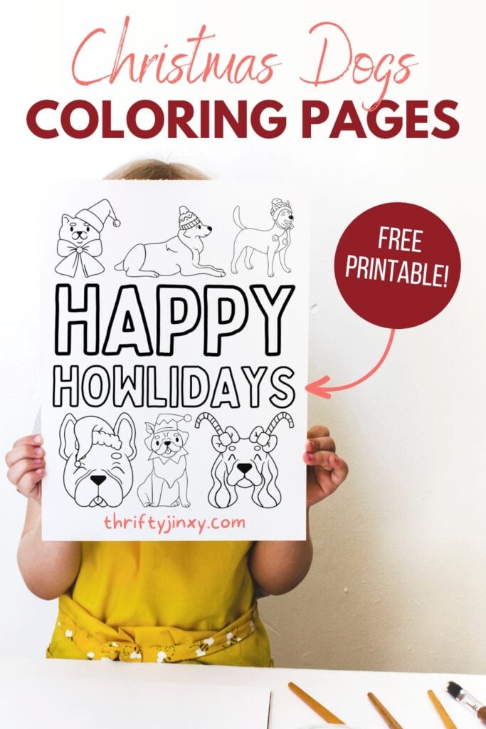 Christmas Dogs Coloring Pages Free Printable