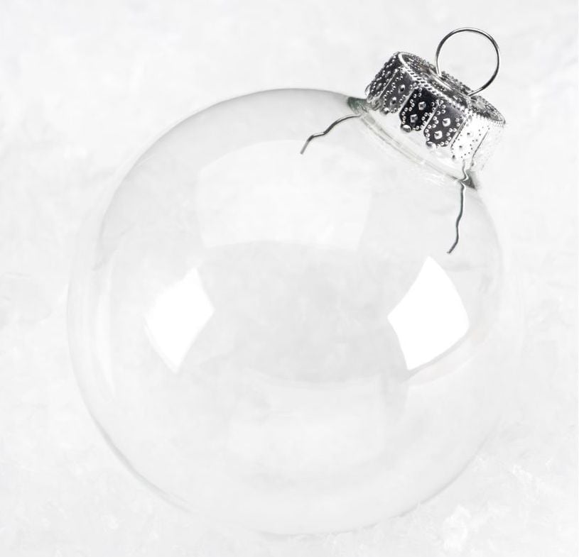 Clear Round Christmas Ornament - 1