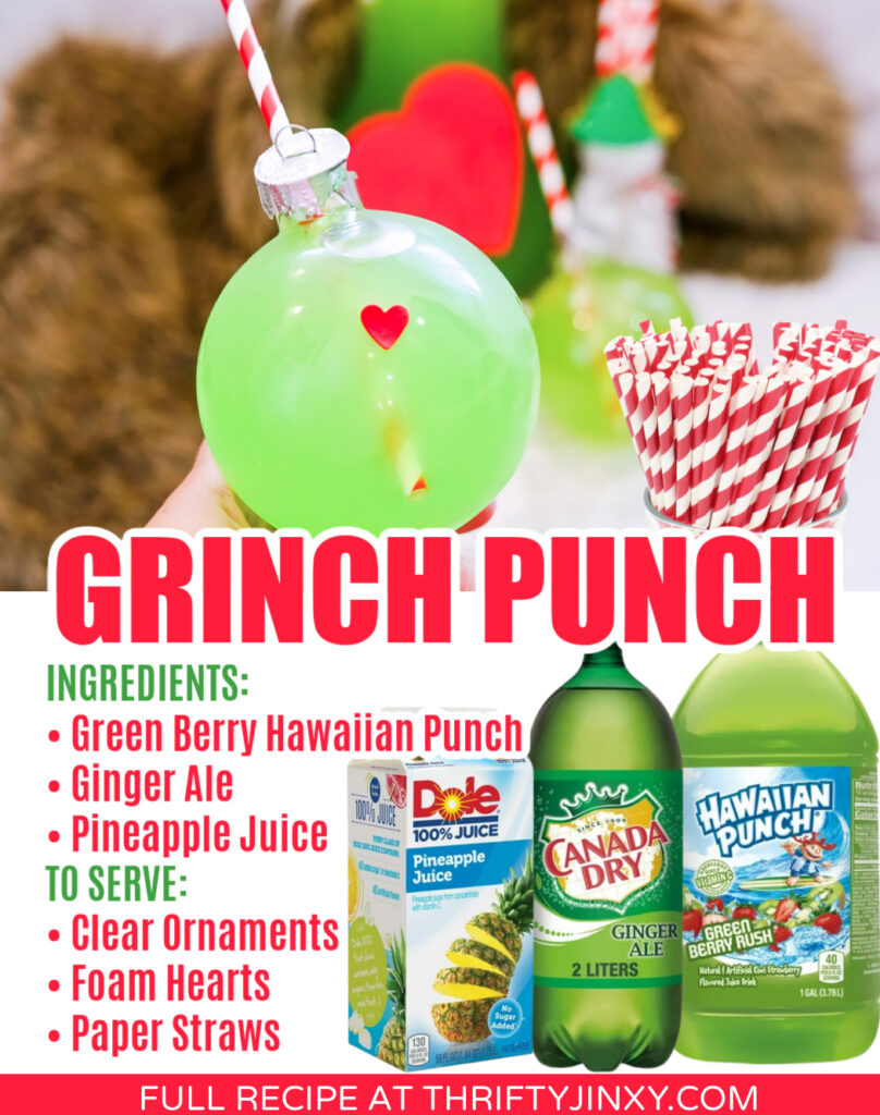 Grinch Punch Recipe with ingredients