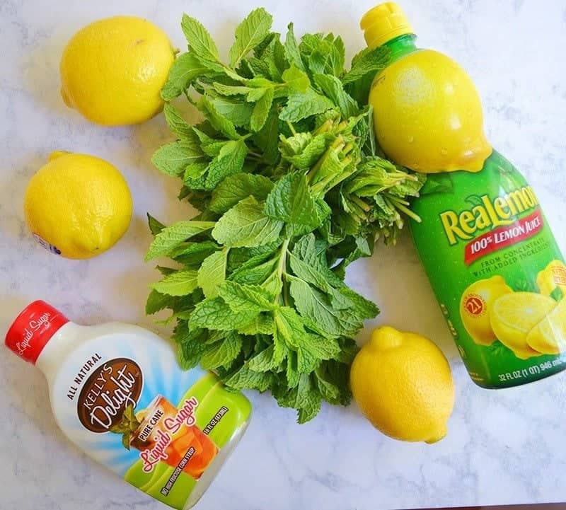 Mint Infused Lemonade Ingredients